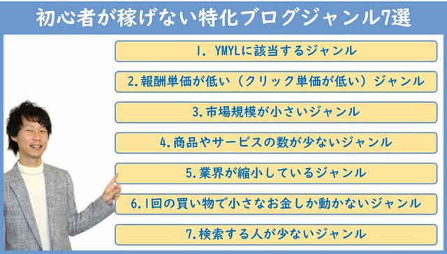 初心者が稼げない特化ブログジャンル